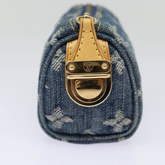 LOUIS VUITTON Monogram Denim Trousse Speedy Pouch Blue M95082 LV Auth 87601A - Picture 4 of 16